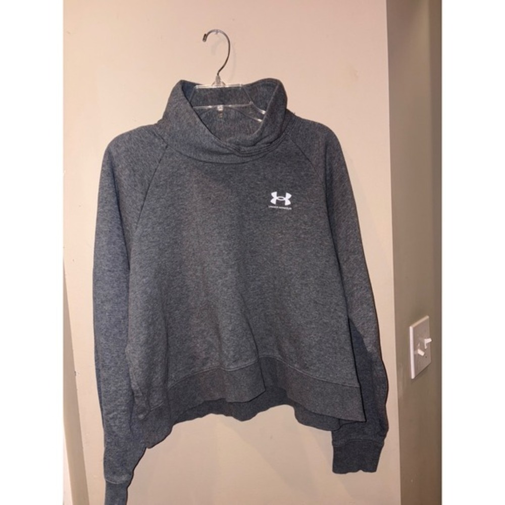 Under Armour Women's Gray Cowl Neck Sweatshirt Pullover Loose Fit large LG